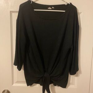 GAP Black Tie-Front Blouse